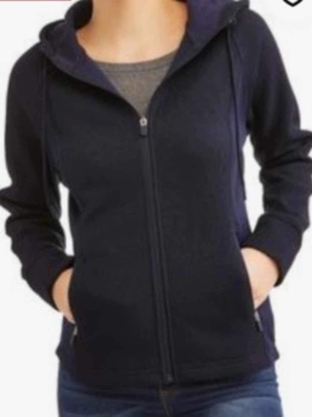 Swiss Tech Women's Navy Waffle Knit Zip-Up Hoodie Jacket Sz Xl